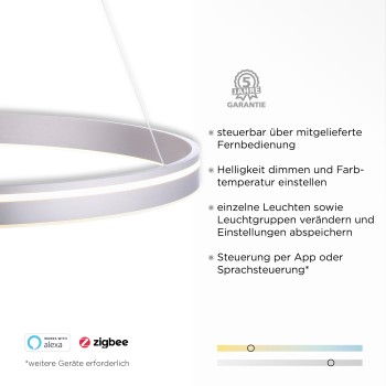 Lustra LED Q-VITO argintiu Zuma Line 8412-55, D79.4 cm, 65W