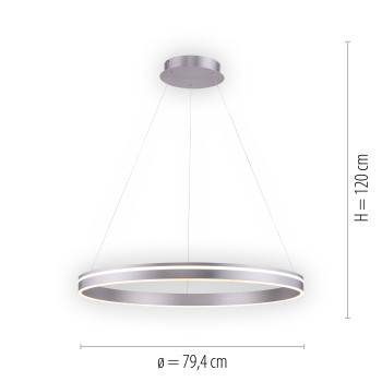 Lustra LED Q-VITO argintiu Zuma Line 8412-55, D79.4 cm, 65W