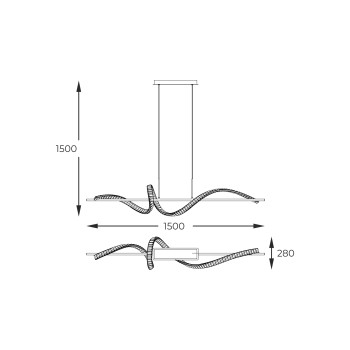 Lustra LED ATHESA auriu Zuma Line MD3170-1-3GT, 150x28 cm, 26W