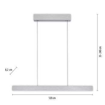 Lustra LED PURE E-MOTION aluminiu Zuma Line 2570-95, 120x8.2 cm, 45W
