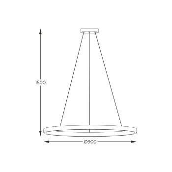 Lustra LED HORIK negru Zuma Line PEN89424-90BK, D90 cm, 40W