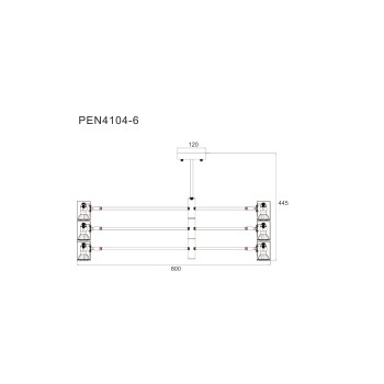 Lustra PEDRO negru Zuma Line PEN4104-6GD+BK, 44.5x12 cm, 6xGU10