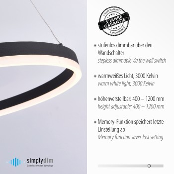 Lustra Pendul Zuma Line 003902-002334, D80 cm, 1xLED-BOARD
