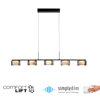 Lustra LED RIKA negru Zuma Line 2116-18, 119x15 cm, 42W