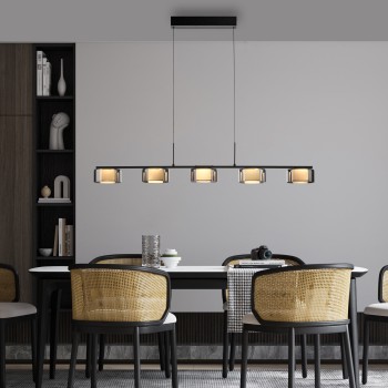 Lustra LED RIKA negru Zuma Line 2116-18, 119x15 cm, 42W