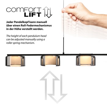 Lustra LED RIKA negru Zuma Line 2116-18, 119x15 cm, 42W