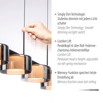 Lustra LED RIKA negru Zuma Line 2116-18, 119x15 cm, 42W