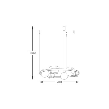 Lustra PLANT negru Zuma Line 5005, D78 cm, 3xE27