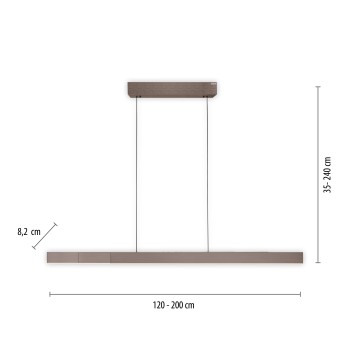 Lustra LED PURE MOTO-RISE maro metalic Zuma Line 2545-34, 200x8.2 cm, 13W