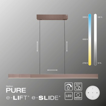 Lustra LED PURE MOTO-RISE maro metalic Zuma Line 2545-34, 200x8.2 cm, 13W