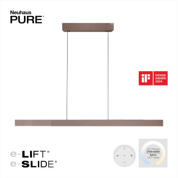 Lustra LED PURE MOTO-RISE maro metalic Zuma Line 2545-34, 200x8.2 cm, 13W