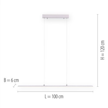 Lustra LED PURE-LITE argintiu Zuma Line 8375-55, 100x6 cm, 27W