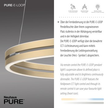 Lustra LED PURE E-LOOP alama mata Zuma Line 2551-60, D70.1 cm, 53W