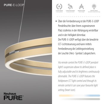 Lustra LED PURE E-LOOP alama mata Zuma Line 2551-60, D70.1 cm, 53W