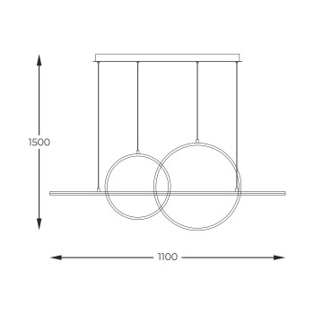 Lustra LED CHOLET auriu francez Zuma Line MD7358-2A-3GT, 110x8 cm, 34W