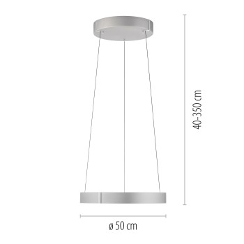 Lustra LED PURE E-CLIPSE aluminiu Zuma Line 2560-95, D50 cm, 51W