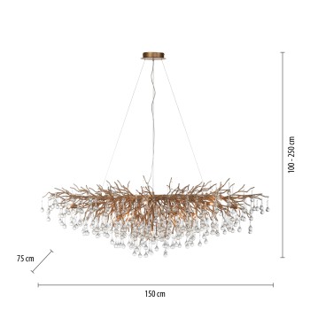 Lustra ICICLE alama antichizata Zuma Line 2031-11, 150x75 cm, 15xG9