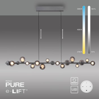 Lustra LED PURE E-POPUP gri Zuma Line 2558-15, 180x29.5 cm, 1.8W