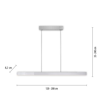 Lustra LED PURE MOTO-RISE aluminiu Zuma Line 2545-95, 200x8.2 cm, 13W