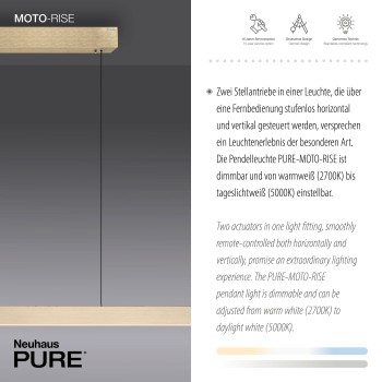 Lustra LED PURE-MOTO-RISE auriu Zuma Line 2545-60, 200x8.2 cm, 13W