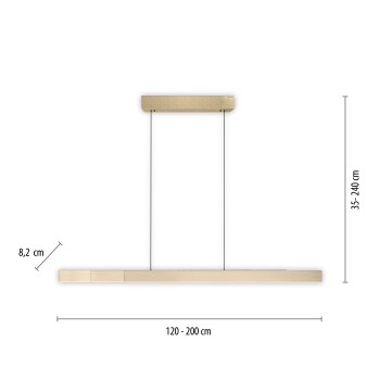 Lustra LED PURE-MOTO-RISE auriu Zuma Line 2545-60, 200x8.2 cm, 13W