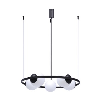 Lustra ORBIT negru Zuma Line 5011, D68 cm, 5xE27