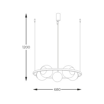 Lustra ORBIT negru Zuma Line 5011, D68 cm, 5xE27