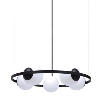 Lustra ORBIT negru Zuma Line 5011, D68 cm, 5xE27