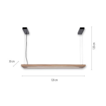 Lustra LED PALMA negru Zuma Line 2625-79, 120x30 cm, 27W