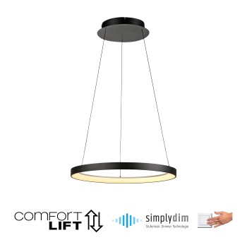 Lustra LED HOOP negru Zuma Line 2851-18, D57 cm, 42W