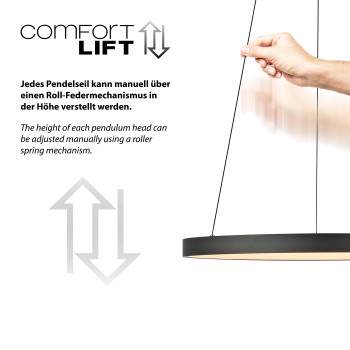 Lustra LED HOOP negru Zuma Line 2851-18, D57 cm, 42W