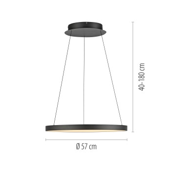 Lustra LED HOOP negru Zuma Line 2851-18, D57 cm, 42W