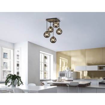 Lustra BIG WIDOW negru Zuma Line 14602-18, 58.5x39 cm, 5xE14