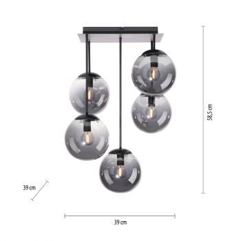 Lustra BIG WIDOW negru Zuma Line 14602-18, 58.5x39 cm, 5xE14