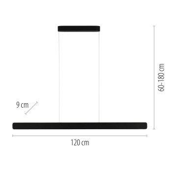 Lustra LED Q-STRETTO negru Zuma Line 2687-18, 120x9 cm, 41W
