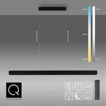 Lustra LED Q-STRETTO negru Zuma Line 2687-18, 120x9 cm, 41W
