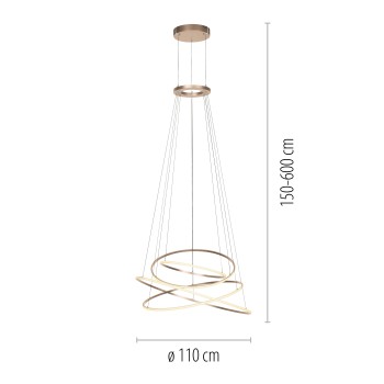 Lustra LED PURE E-FLYING RINGS maro Zuma Line 2566-97, D110 cm, 53W