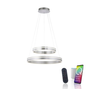Lustra LED Q-VITO argintiu Zuma Line 8420-55, D59 cm, 65W
