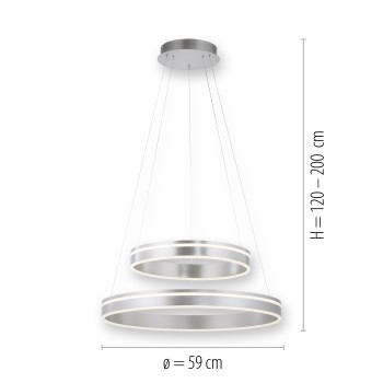 Lustra LED Q-VITO argintiu Zuma Line 8420-55, D59 cm, 65W