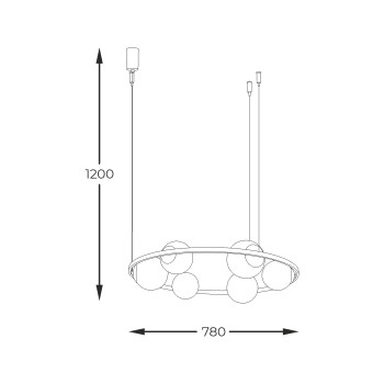 Lustra ORBIT negru Zuma Line 5007, D78 cm, 6xE14