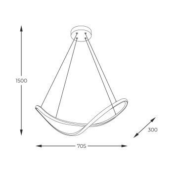 Lustra LED ERDA negru Zuma Line 19600P-BK, 70.5x30 cm, 45W