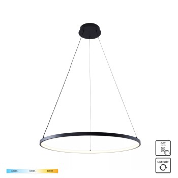 Lustra LED BRENO negru Zuma Line 2023201-BK60, D60 cm, 28W