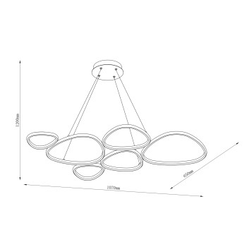 Lustra LED HURON bej Zuma Line 2023519P6-BE, 107x65 cm, 58W