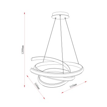 Lustra LED VECINO bej Zuma Line 250051P-BE, 51x55 cm, 42W