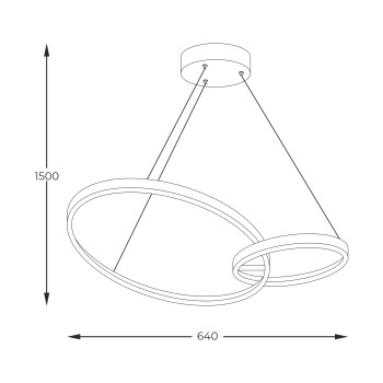 Lustra LED RANDO auriu Zuma Line 20002P-GD, 64x26 cm, 36W