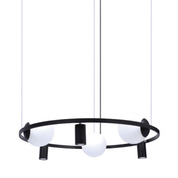 Lustra ORBIT negru Zuma Line 5006, D78 cm, 6xE27