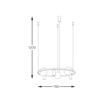 Lustra ORBIT negru Zuma Line 5006, D78 cm, 6xE27