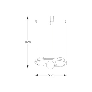 Lustra ORBIT negru Zuma Line 5004, D58 cm, 3xE27