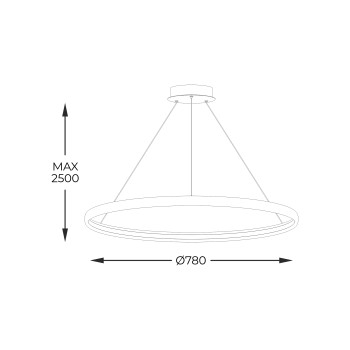 Lustra LED CIRCLE negru Zuma Line LA0721/1 - BK, D78 cm, 50W