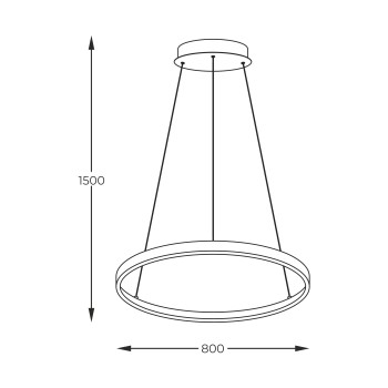 Lustra LED BRENO negru Zuma Line 2023201-BK80, D80 cm, 36W
